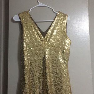 Gold seguin prom dress. Only wear it one time